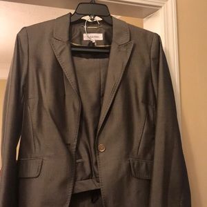 Brown lined Calvin Klein pants suit